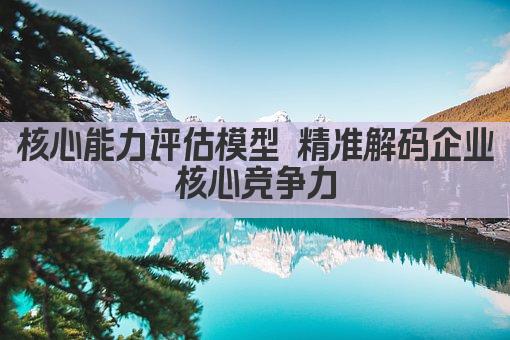 核心能力评估模型 精准解码企业核心竞争力
