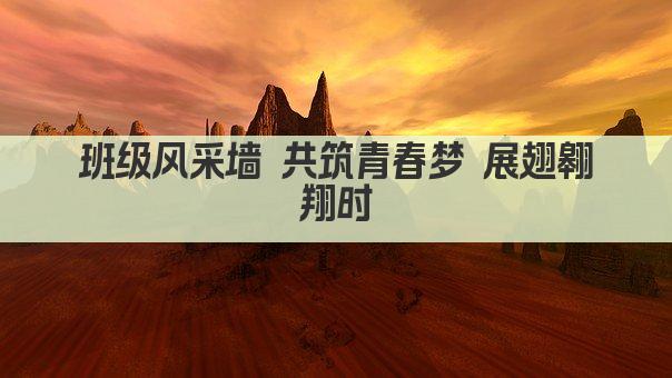 班级风采墙 共筑青春梦 展翅翱翔时