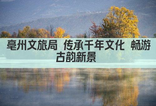 亳州文旅局 传承千年文化 畅游古韵新景 