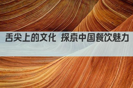 舌尖上的文化 探索中国餐饮魅力 