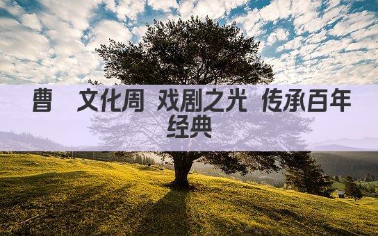 曹禺文化周 戏剧之光 传承百年经典