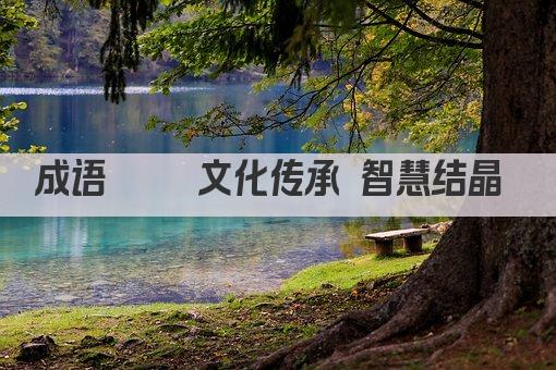 成语荟萃 文化传承 智慧结晶 