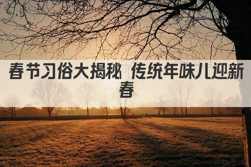 春节习俗大揭秘 传统年味儿迎新春