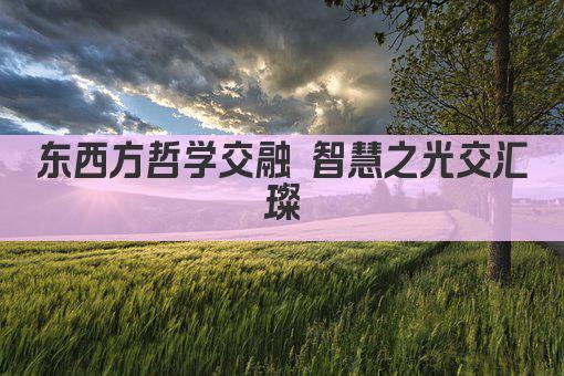 东西方哲学交融 智慧之光交汇璀璨