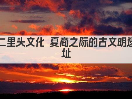 二里头文化 夏商之际的古文明遗址