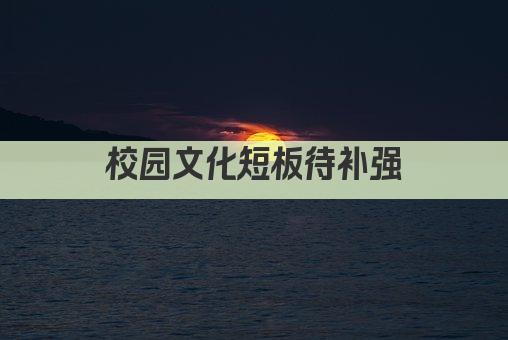 校园文化短板待补强