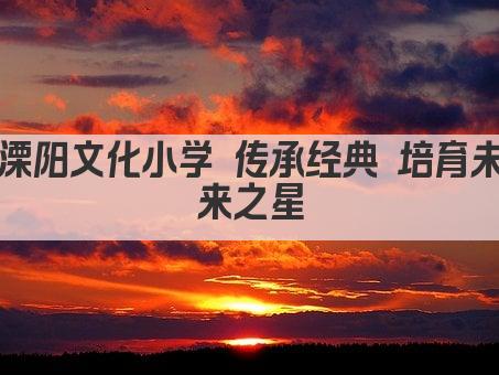 溧阳文化小学 传承经典 培育未来之星