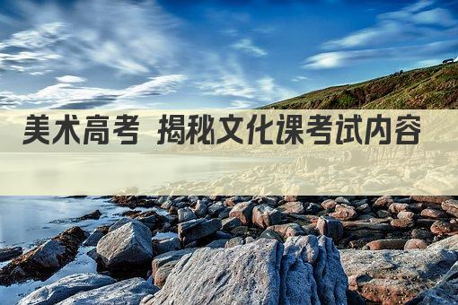 美术高考 揭秘文化课考试内容  