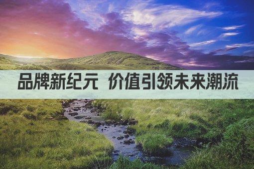品牌新纪元 价值引领未来潮流