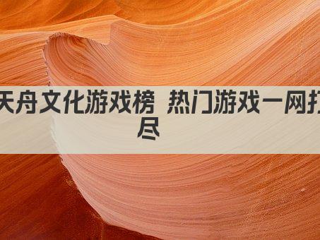 天舟文化游戏榜 热门游戏一网打尽  