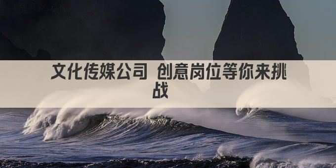 文化传媒公司 创意岗位等你来挑战  