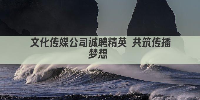 文化传媒公司诚聘精英 共筑传播梦想 