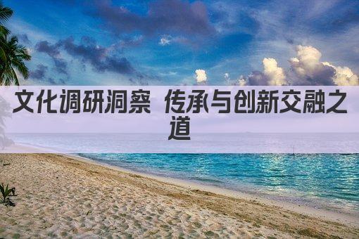 文化调研洞察 传承与创新交融之道