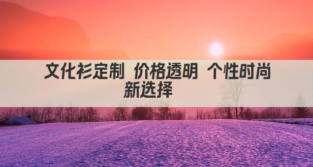 文化衫定制 价格透明 个性时尚新选择  