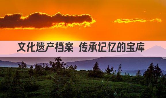 文化遗产档案 传承记忆的宝库 