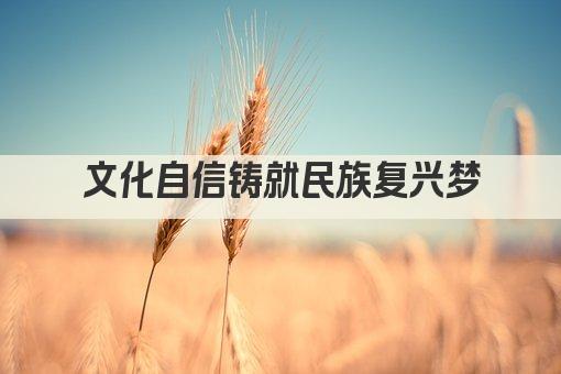 文化自信铸就民族复兴梦