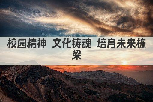 校园精神 文化铸魂 培育未来栋梁