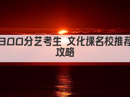 300分艺考生 文化课达标 名校推荐速来 
