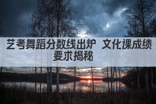 艺考舞蹈分数线出炉 文化课成绩要求揭秘  