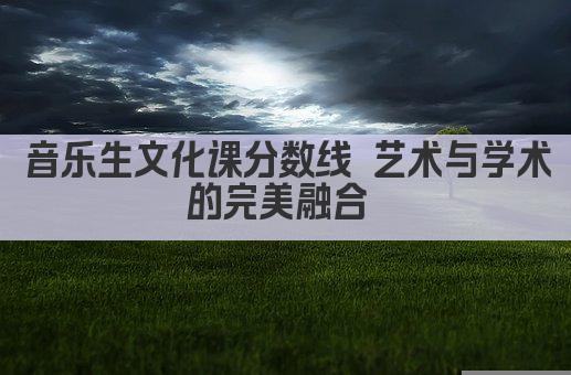 音乐生文化课分数线 艺术与学术的完美融合 