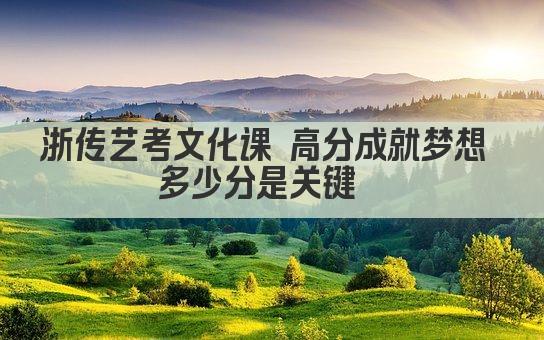 浙传艺考文化课 高分成就梦想 多少分是关键  
