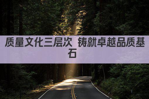 质量文化三层次 铸就卓越品质基石 