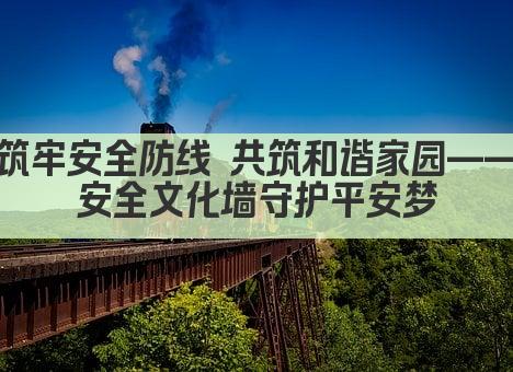 筑牢安全防线 共筑和谐家园——安全文化墙守护平安梦