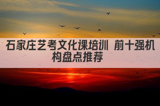 石家庄艺考文化课培训 前十强机构盘点推荐 