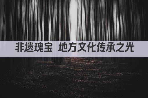 非遗瑰宝 地方文化传承之光