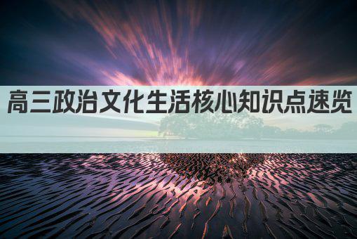 高三政治文化生活核心知识点速览 