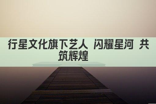 行星文化旗下艺人 闪耀星河 共筑辉煌  