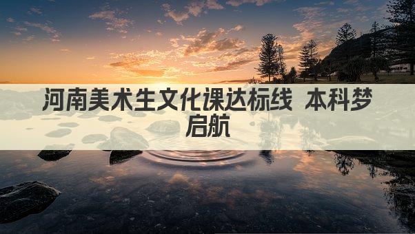 河南美术生文化课达标线 本科梦启航