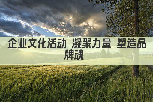 企业文化活动 凝聚力量 塑造品牌魂 