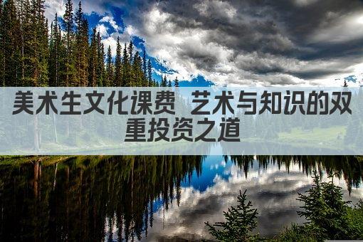 美术生文化课费 艺术与知识的双重投资之道