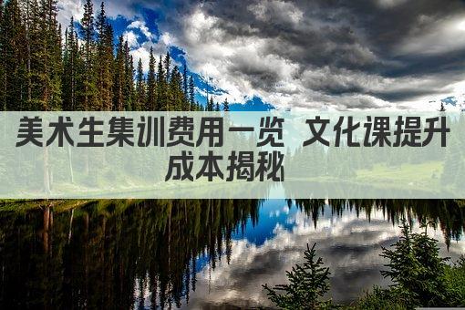 美术生集训费用一览 文化课提升成本揭秘 
