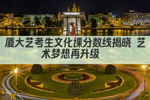 厦大艺考生文化课分数线揭晓 艺术梦想再升级  
