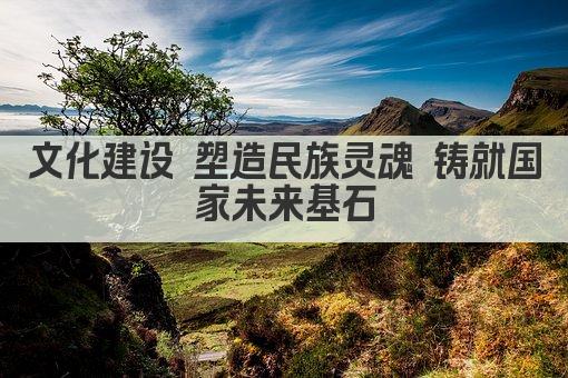 文化建设 塑造民族灵魂 铸就国家未来基石