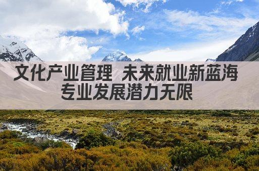 文化产业管理 未来就业新蓝海 专业发展潜力无限 