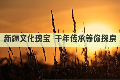 新疆文化瑰宝 千年传承等你探索