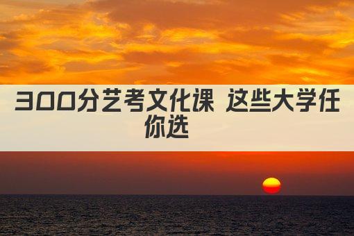 300分艺考文化课 这些大学任你选  