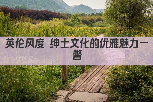 英伦风度 绅士文化的优雅魅力一瞥