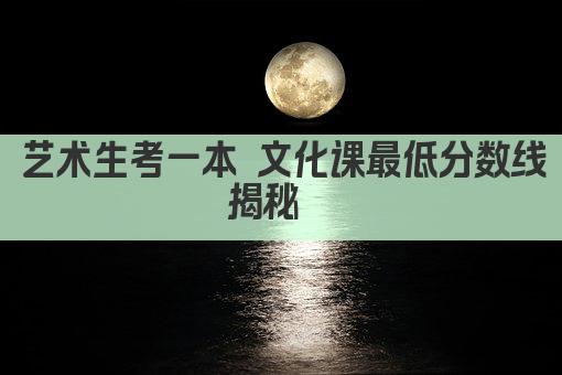艺术生考一本 文化课最低分数线揭秘  