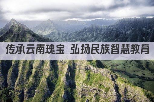 传承云南瑰宝 弘扬民族智慧教育