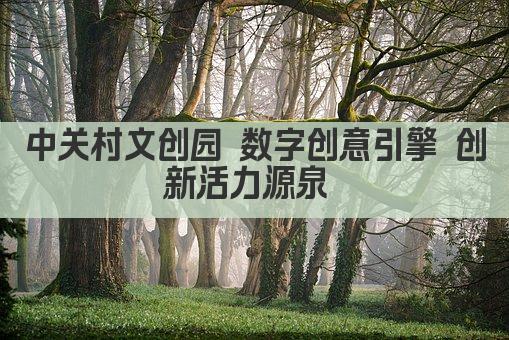 中关村文创园 数字创意引擎 创新活力源泉 