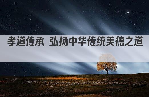 孝道传承 弘扬中华传统美德之道 