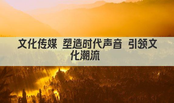 文化传媒 塑造时代声音 引领文化潮流 
