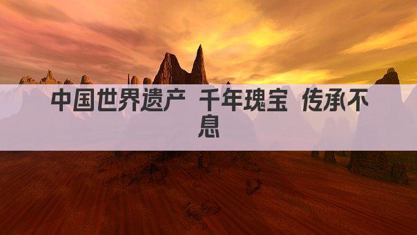中国世界遗产 千年瑰宝 传承不息